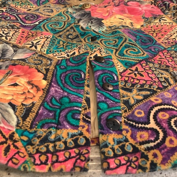 Jacques Fath Paris Vintage Floral Jacket EU Size 42 - Picture 9 of 10